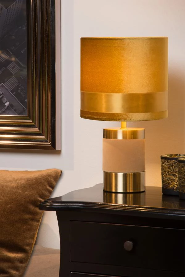 Lucide EXTRAVAGANZA FRIZZLE - Table lamp - Ø 18 cm - 1xE14 - Yellow - atmosphere 2